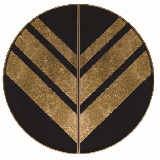 Ethnicraft Круглый стеклянный поднос декорированный вручную Gilded layers 20542 - Вид №1