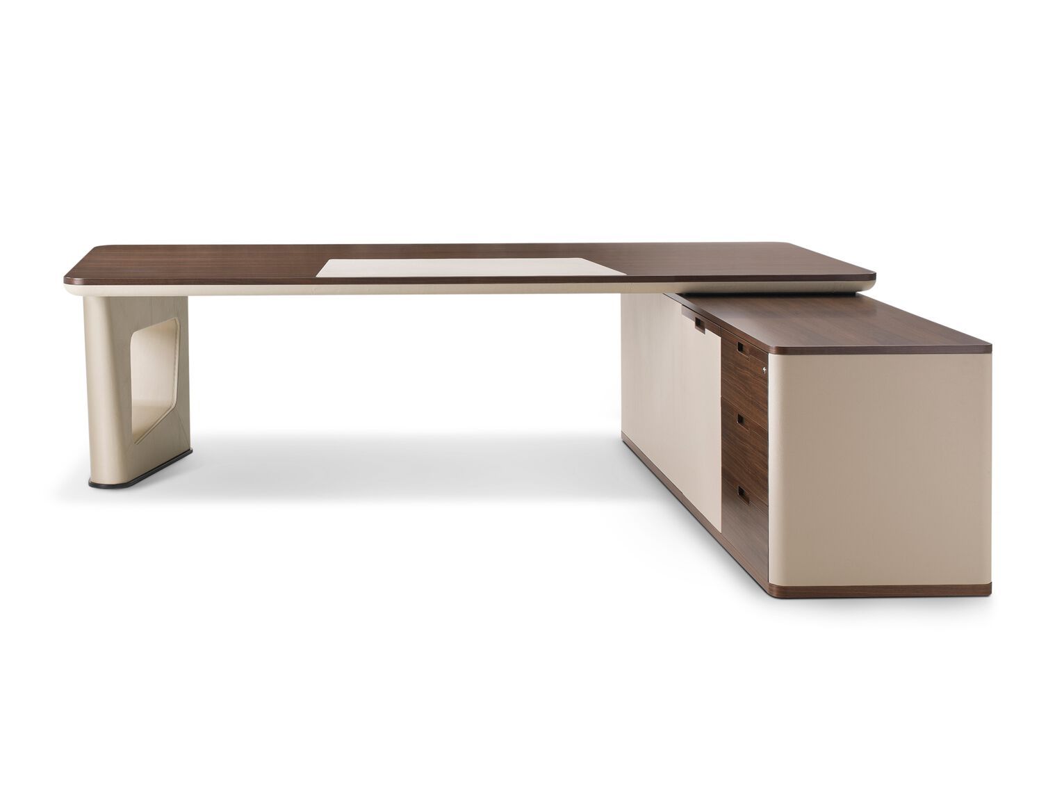 Угловой стол с ящиками из дерева и кожи i 4 Mariani Аватар ARCH-00045165 - Вид №1