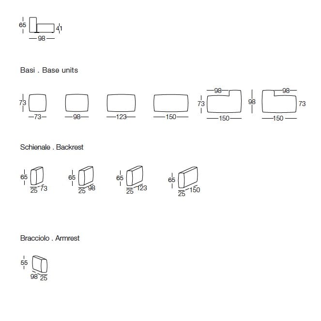 Модульный двухсторонний тканевый диван Dema CUBOTTO ARCH-00003335 - Вид №4