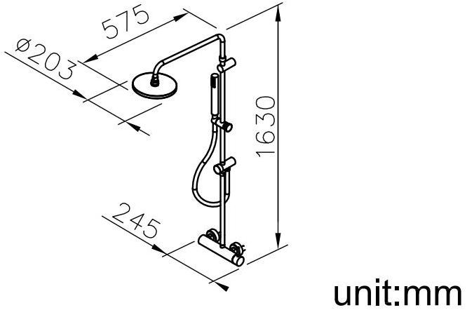 JUSTIME Настенная душевая стойка из хромированной латуни с ручным душем с лейкой Pan i sun-id-1480244 - Вид №2