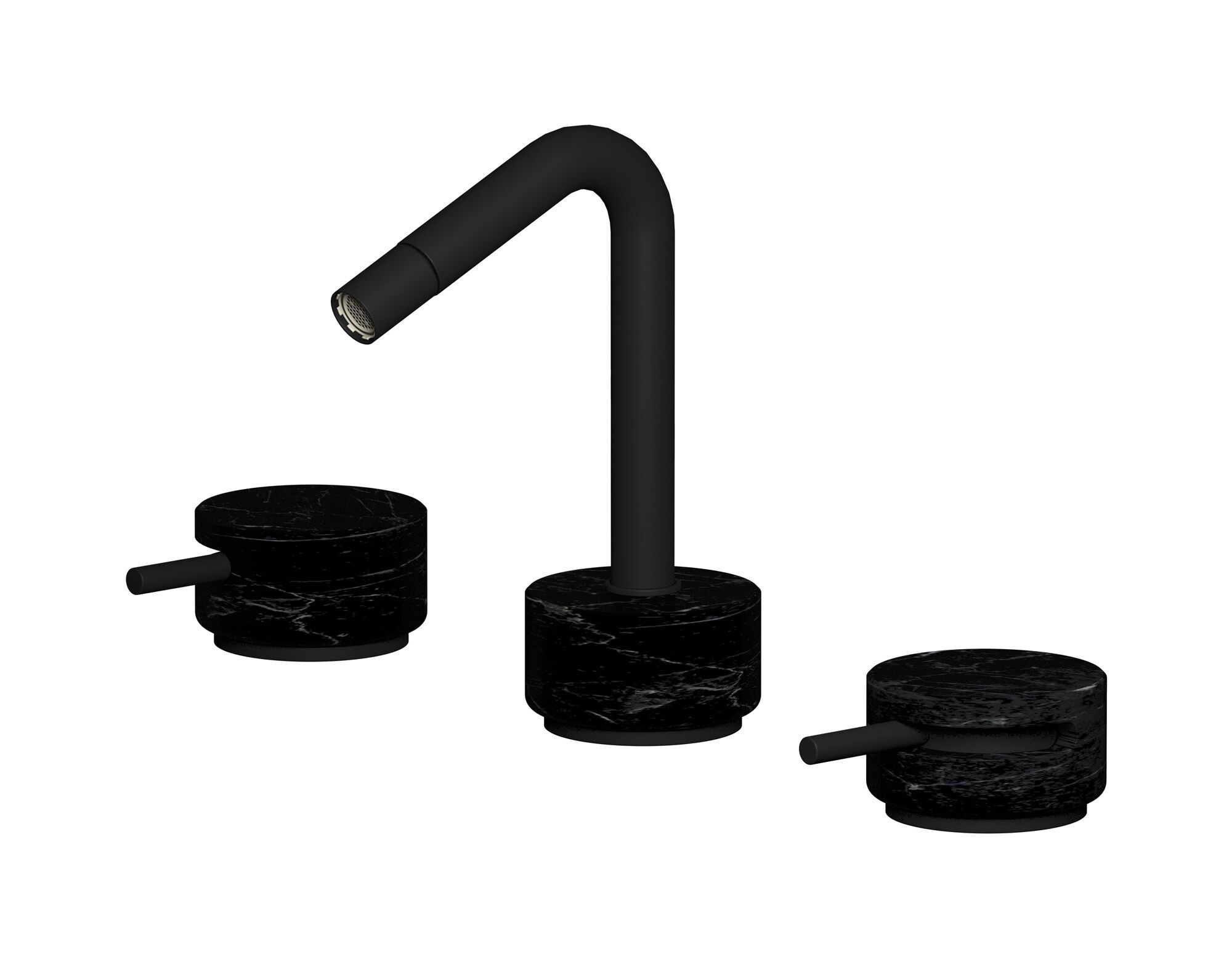 Смеситель для биде с 3 отверстиями для мраморной столешницы с автоматическим сливом IB мрамор + мрамор Elle ARCH-00121920 - Вид №11