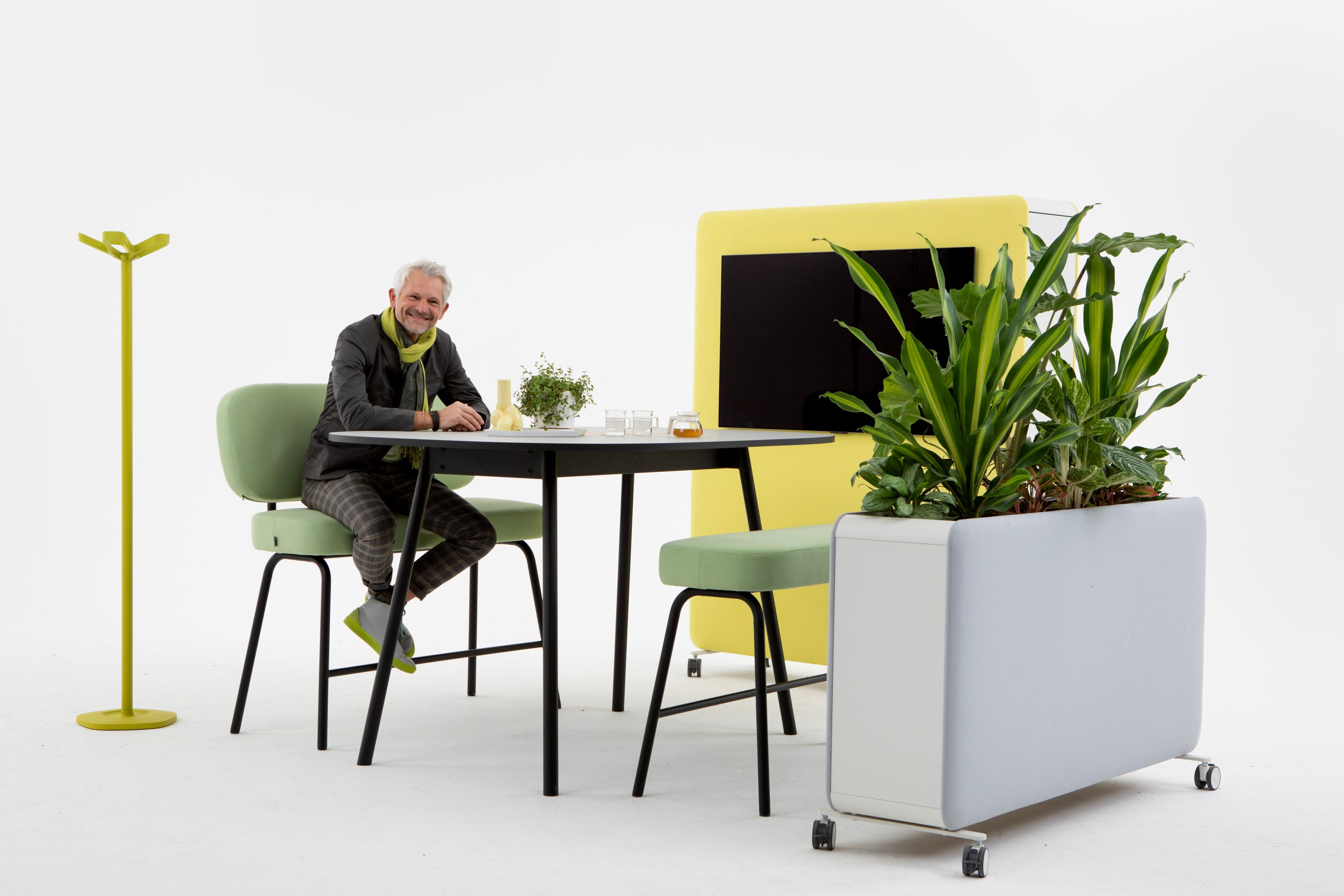 Высокий прямоугольный стол для совещаний из стали и дерева с системой люверсов Cascando Pully ARCH-00000378 - Вид №4