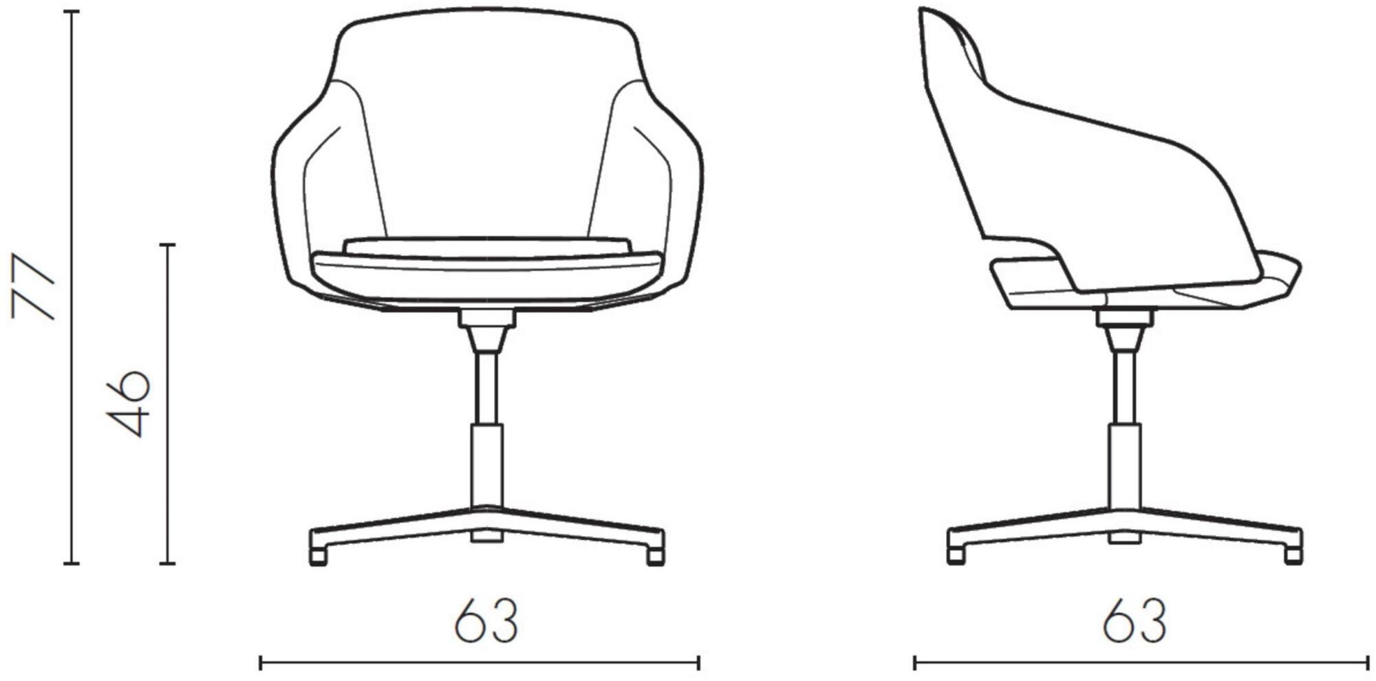 Sinetica Мягкое кожаное кресло с 4-мя спицами и подлокотниками Captain sun-id-1371911 - Вид №4