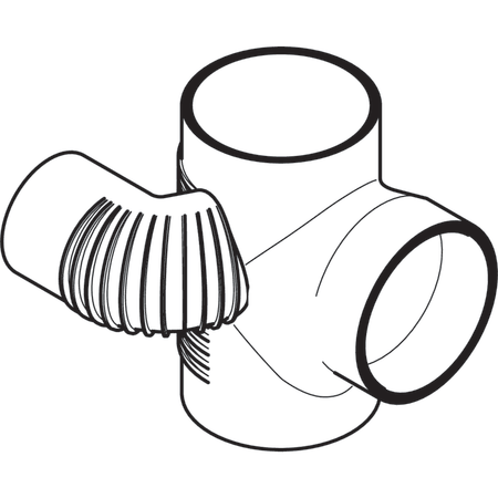 GEBERIT 310.171.14.1 Крестовина Geberit Silent-db20, правая со смещенным впуском и дополнительным отводом 88,5°  - Вид №1