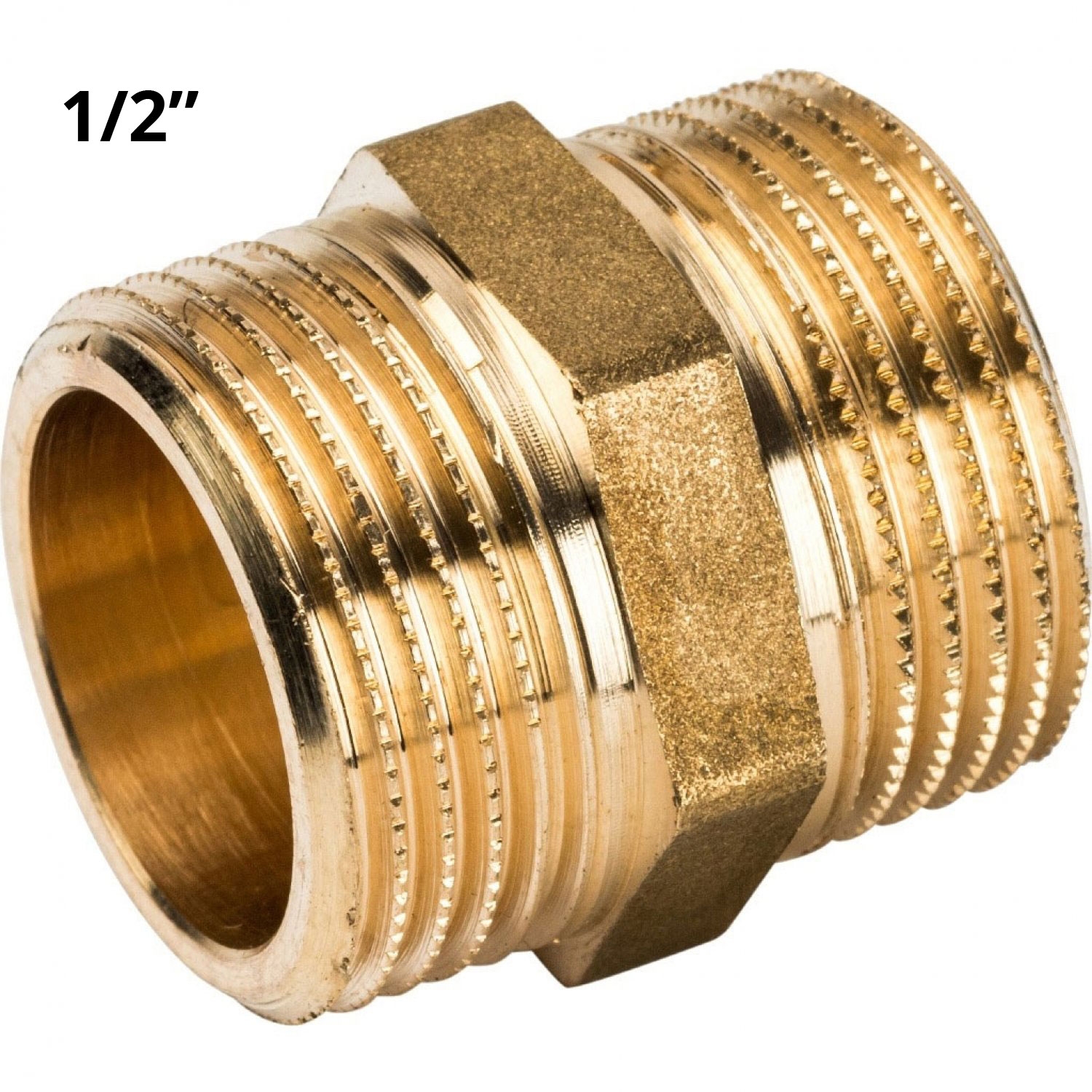 202201 Фитинг сантехнический прямой н/н 1/2" латунь LAB.Space 