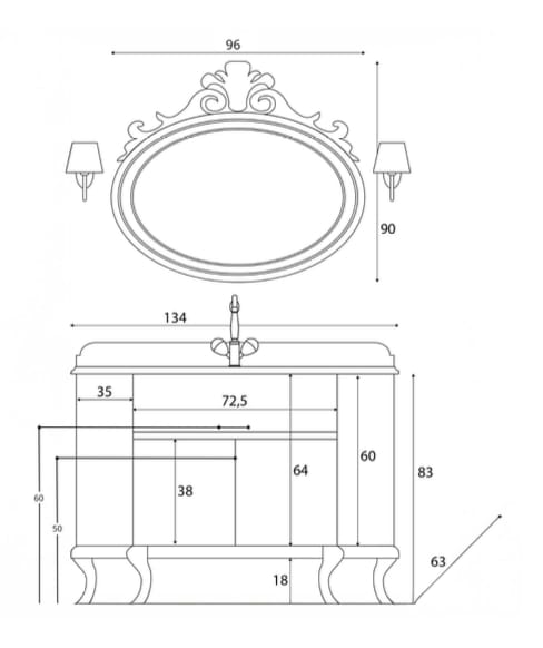 Напольный умывальник с дверцами Gaia Mobili Classic ARCH-00124607 - Вид №3