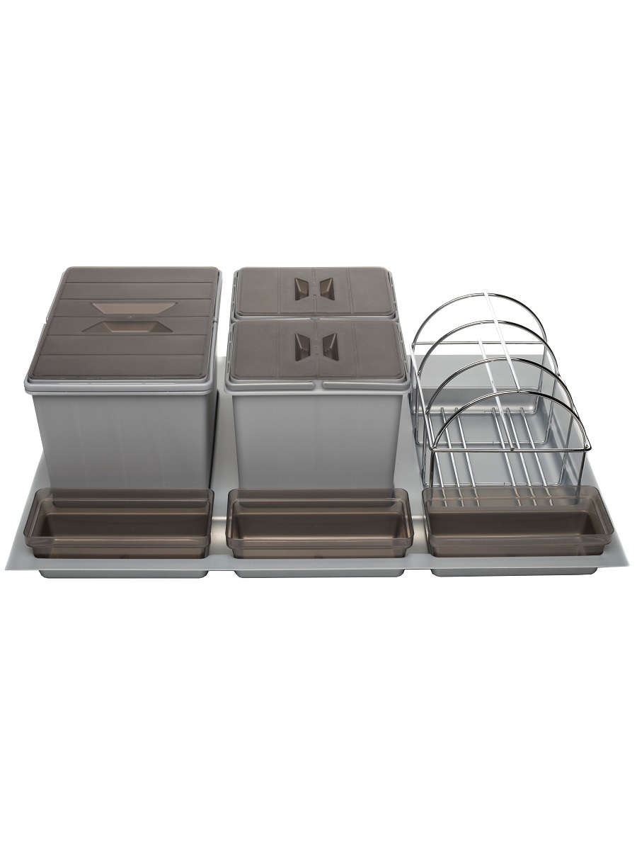 Система сортировки мусора Omega Duet 800/24 Metallic Grey NAVAKO 10116