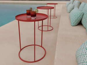 Стальной садовый стол с подносом