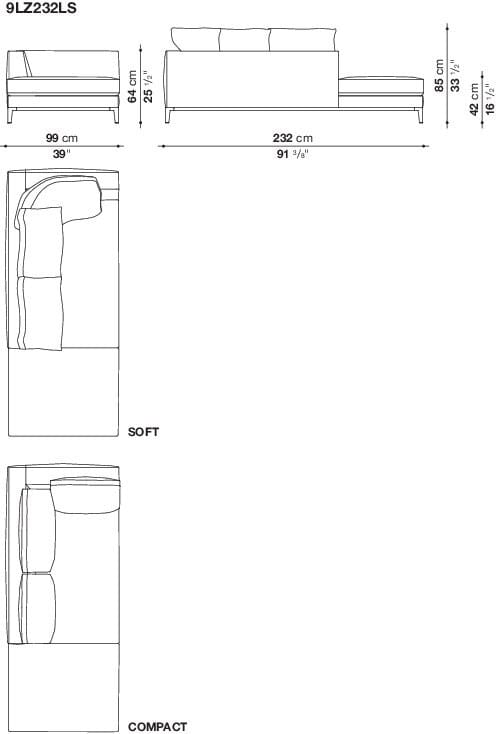 Угловой диван из ткани Maxalto Lucrezia Soft ARCH-00062457 - Вид №33