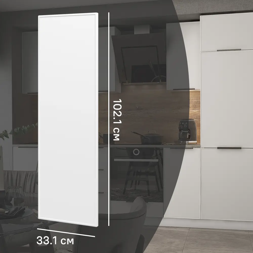 Фасад кухонного шкафа Инта 33.1x102.1 см KONSENSA ЛДСП цвет белый Инта белая STLM-2020957