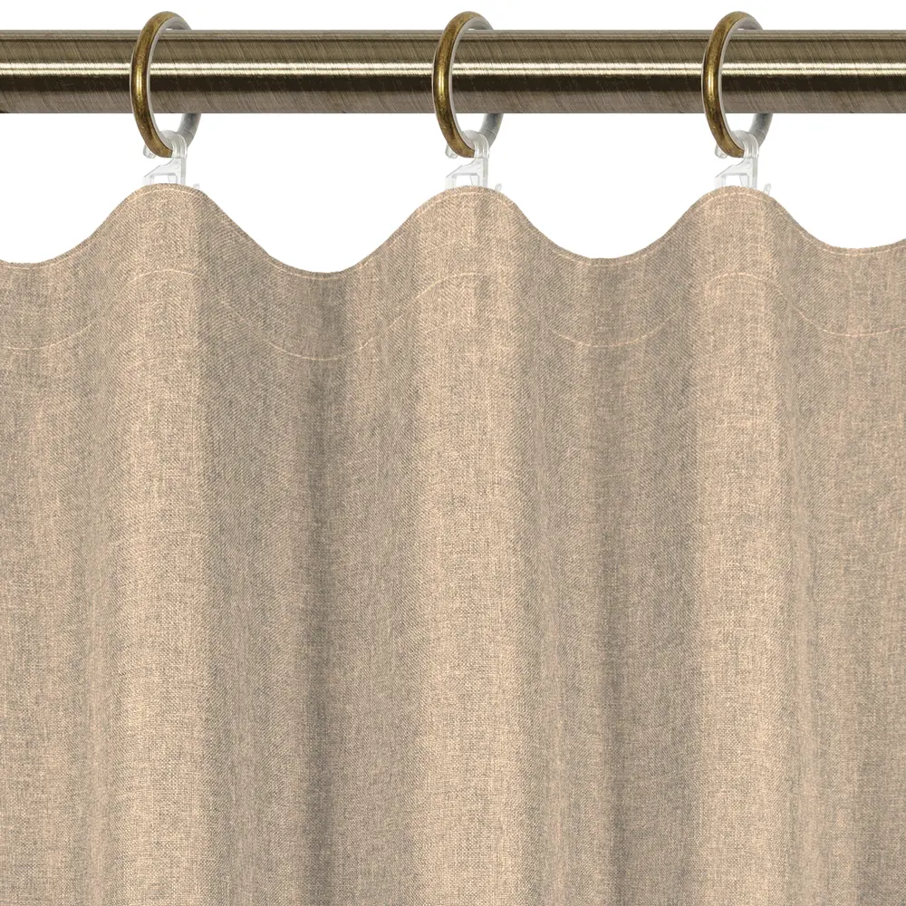 Штора на ленте «Савана» 145x260 см цвет бежевый LINEN WAY STLM-2146244 - Вид №2