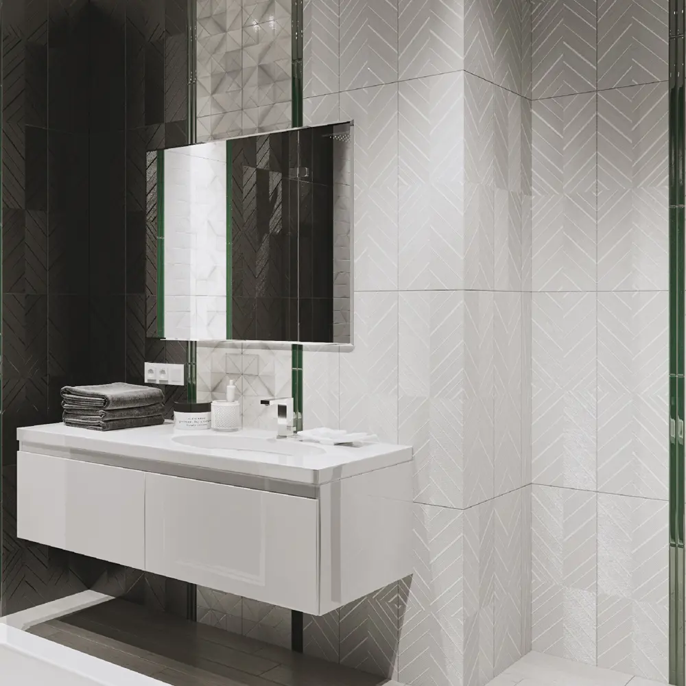 Плитка настенная Мелум 25х75 см цвет белый Santreyd STLM-2042088