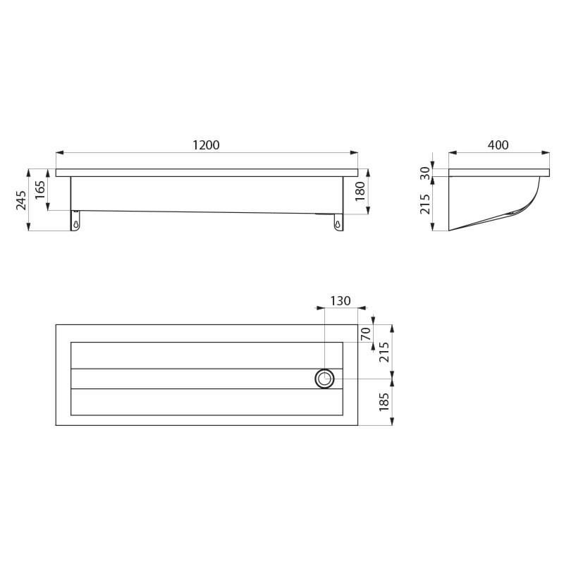 120250 Умывальник коллективный настенный CANAL DELABIE  - Вид №1