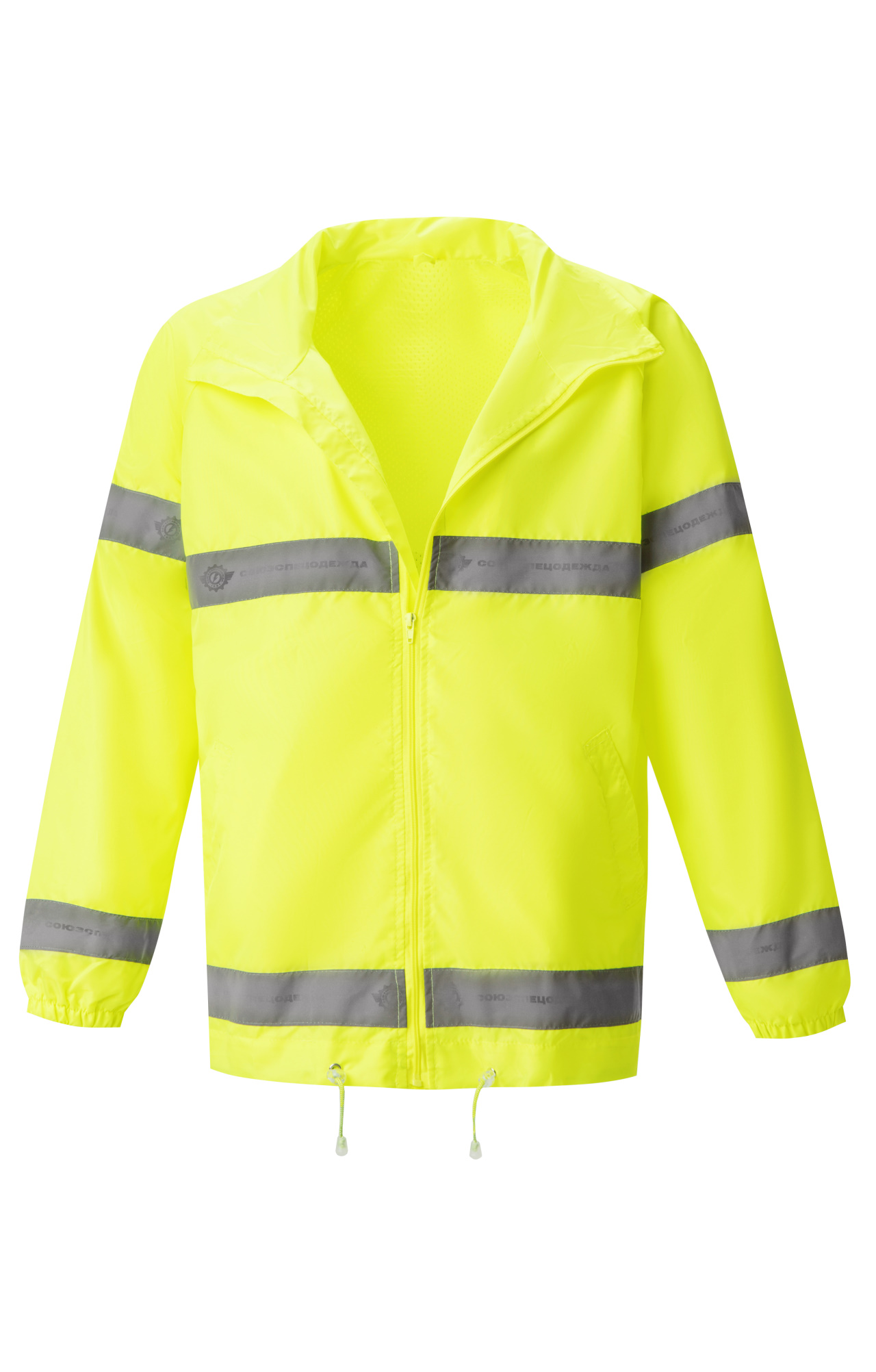 69853 Куртка-ветровка "Блик" лимонная с СВП  Сигнальная одежда  размер 48-50/182-188 Спецодежда  - Вид №1