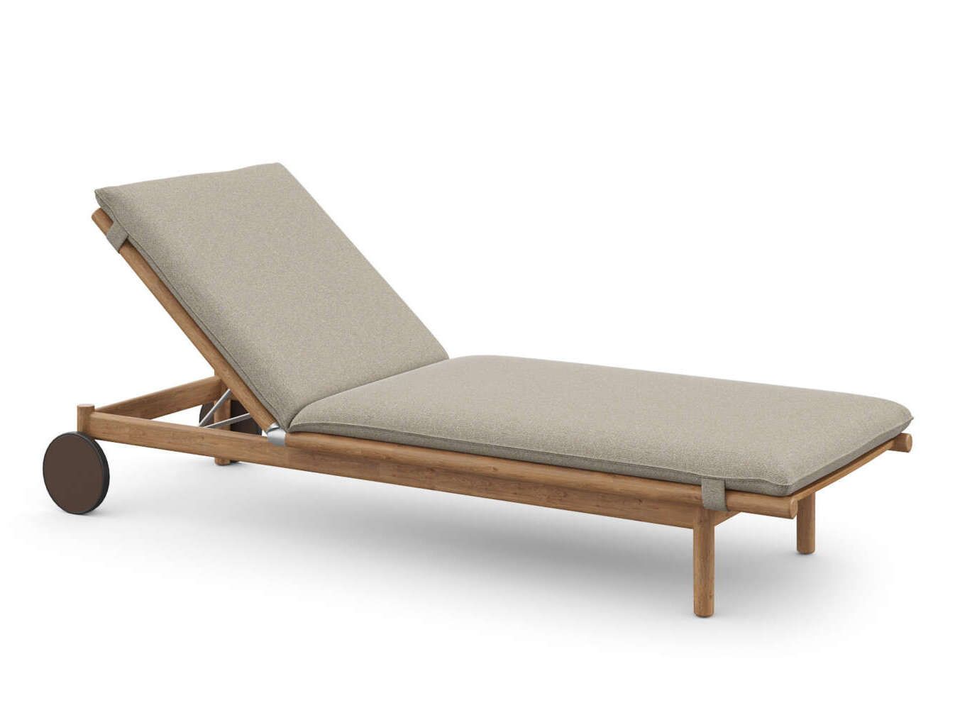 Садовая кровать из тикового дерева и ткани с колесами DEDON TIBBO ARCH-00028604