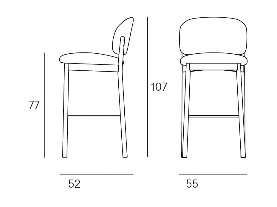 Высокий тканевый мягкий стул с подлокотниками Blasco&Vila RC Wood Soft ARCH-00018991 - Вид №2