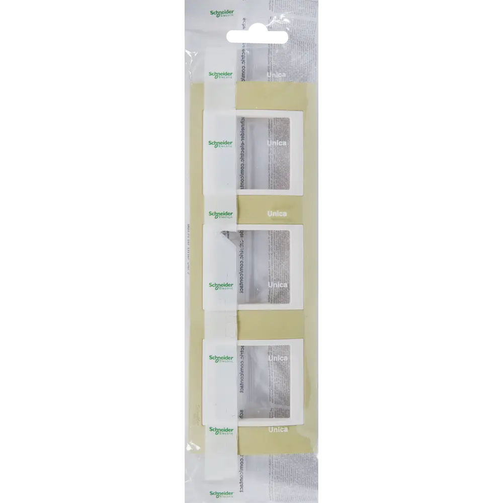 Рамка для розеток и выключателей Systeme Electric Unica 3 поста, цвет зелёное яблоко/бежевый STLM-2170409 - Вид №4