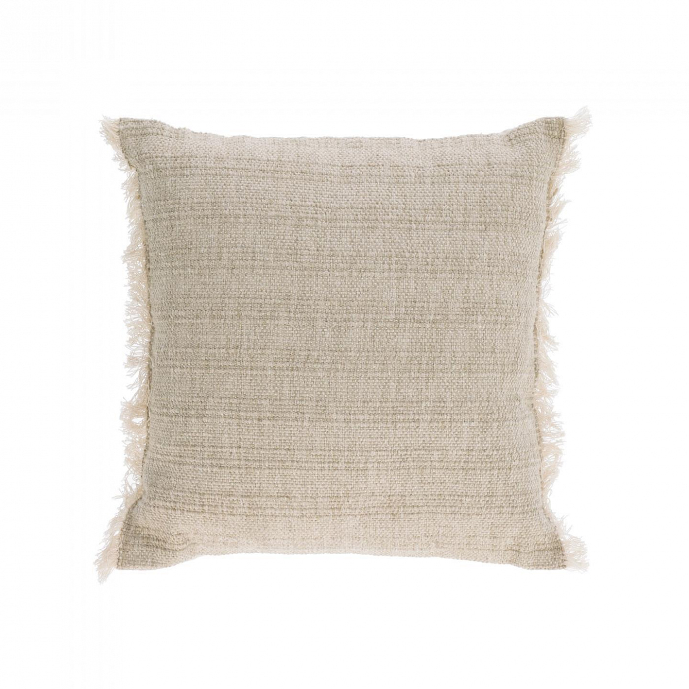 099970 Чехол для подушки 45x45 бежевый, хлопок, бахрома La Forma Ailen 