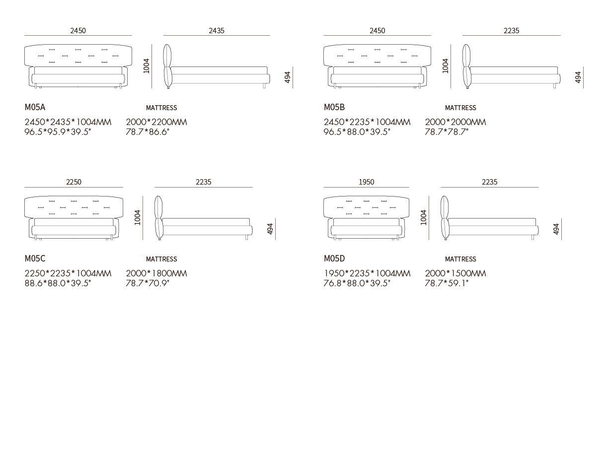 Двуспальная кровать из ткани с мягким изголовьем HC28 maison MANTA ARCH-00026118