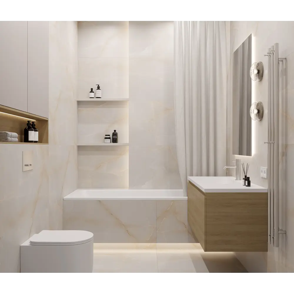 Глазурованный керамогранит Ceradim Payour Onyx Natural Карвинг 60x120 см 1.44 м² матовый цвет светло-серый 89457842 STLM-2076226