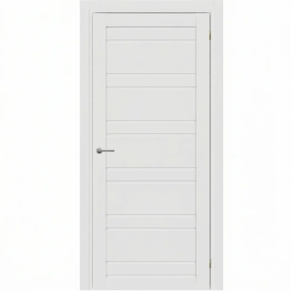 Дверь межкомнатная глухая Паудер 60x200 см Hardflex цвет белый с замком и петлями KREAFORTA STLM-2040149