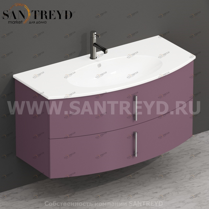 MDMC10Y081 Тумба с двумя ящиками 100 см фиолетовая Globo 4ALL Италия Ceramica Globo