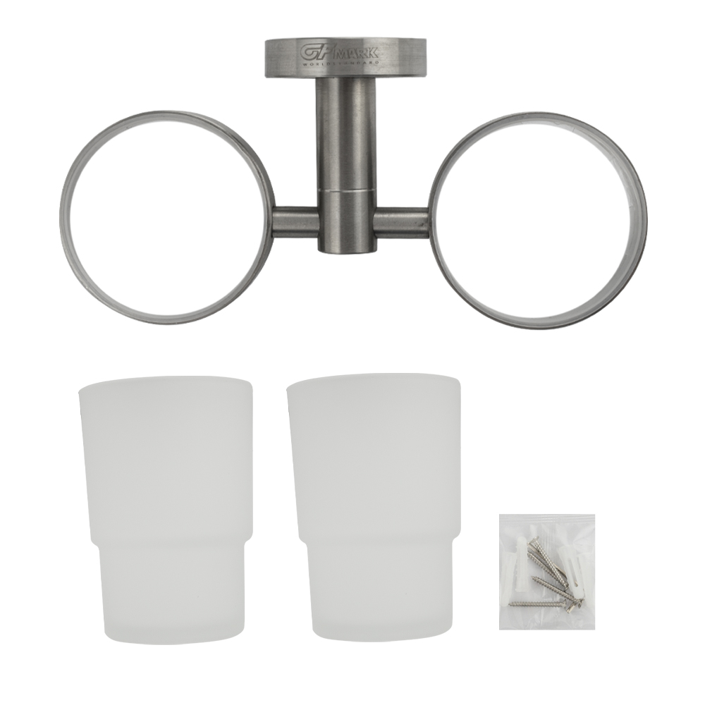 GFmark - Стакан + стакан с креплением к стене, из нержавеющей стали, код: 80160  - Вид №4