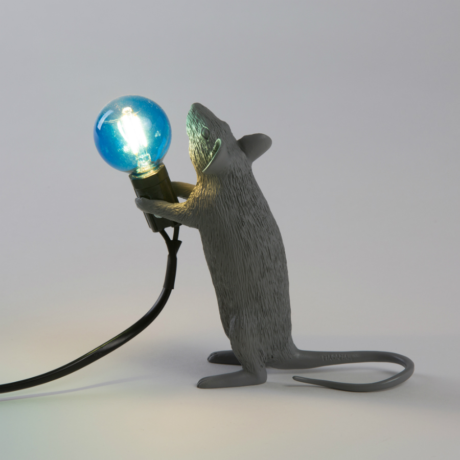 Светильник настольный Mouse Lamp Standing, серый Seletti 14938 - Вид №2