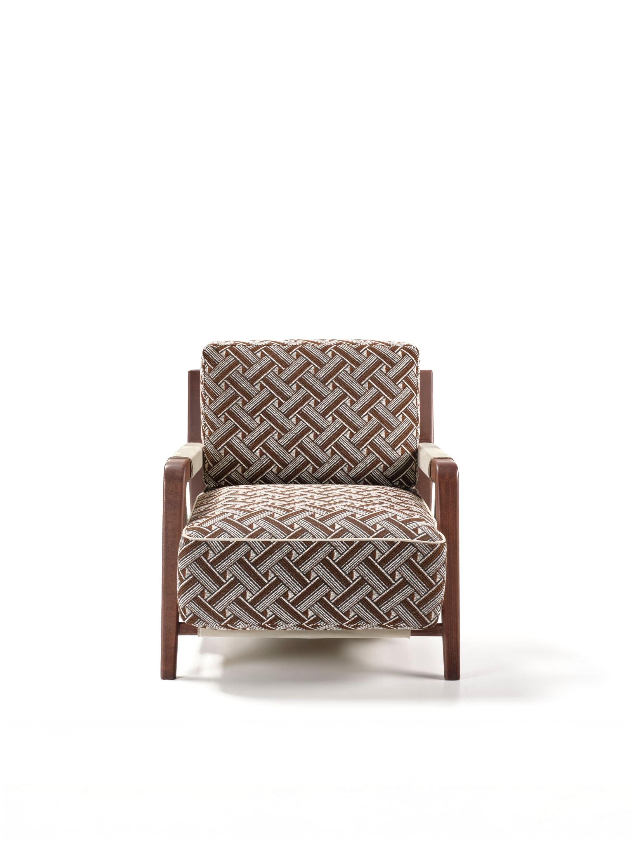 Тканевое кресло с подлокотниками RIVATELIER WOODY ARCH-00153025 - Вид №1