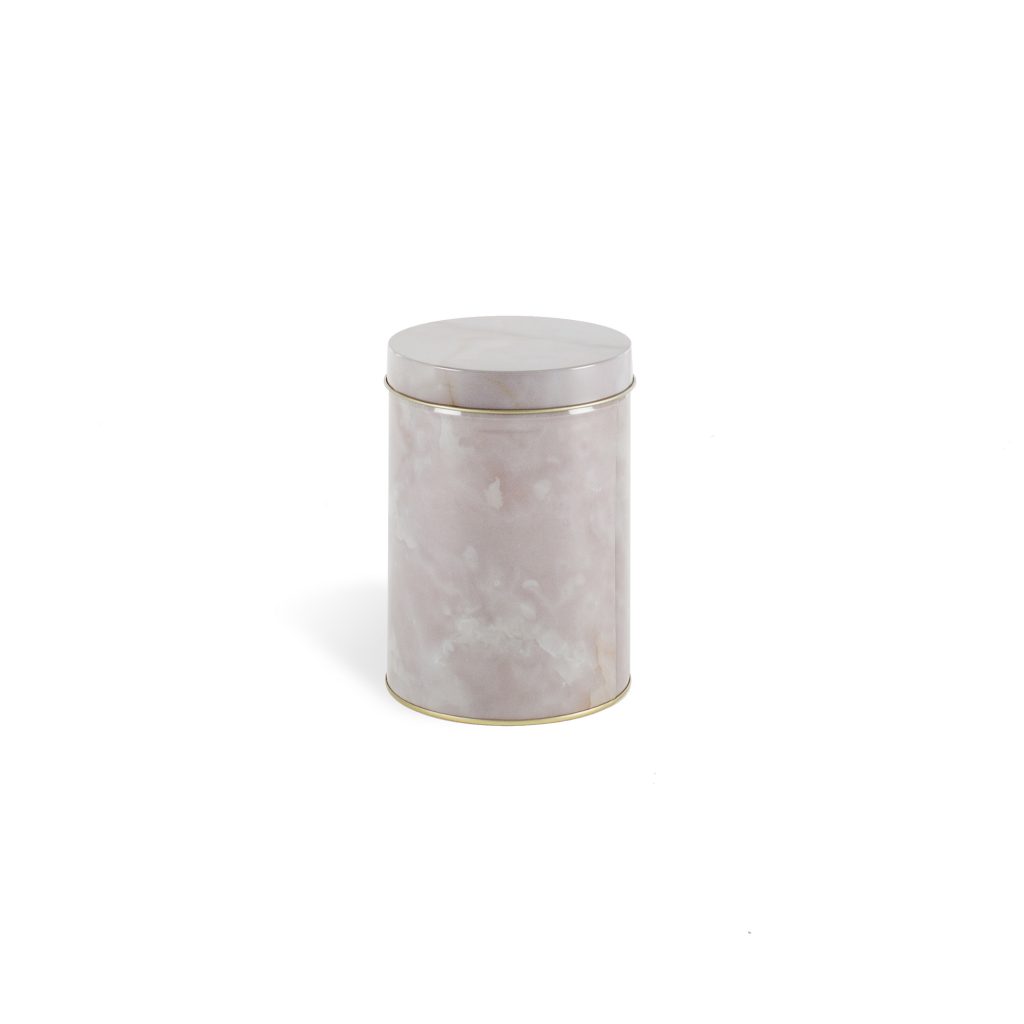 Банка с крышкой металлическая 15х11 см бежевая Surplus Storage System Alumarble Round SELETTI  00-3883332 Бежевый  - Вид №1