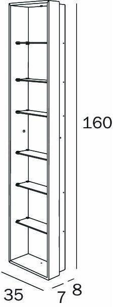 INDA® Модуль из нержавеющей стали со стеклянными полками My secret A8035c/36c/37c/38c - Вид №3
