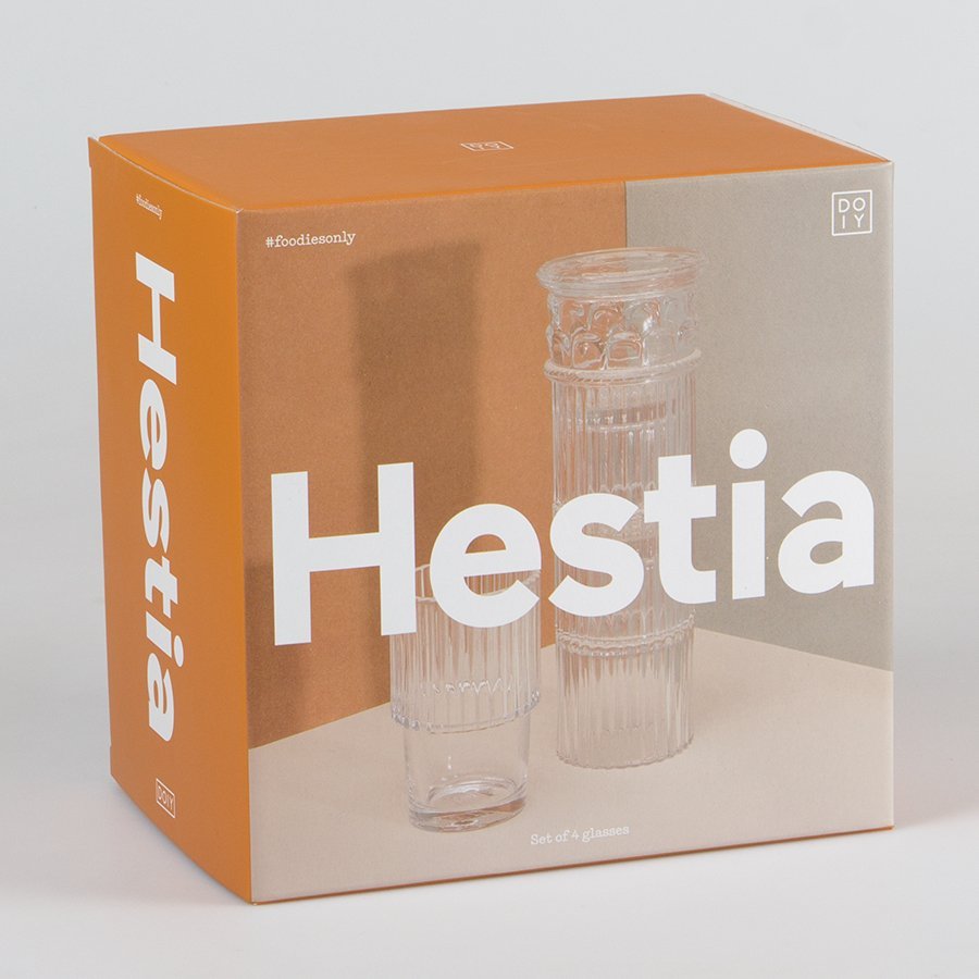 Бокалы прозрачные стеклянные 4 штуки Hestia DOIY ДИЗАЙНЕРСКИЕ 00-3871467 Прозрачный  - Вид №5