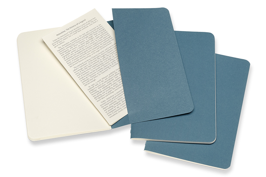 Блокнот Moleskine CAHIER JOURNAL Pocket 90x140мм обложка картон 64стр. нелинованный голубой (3шт) 1128164 - Вид №3