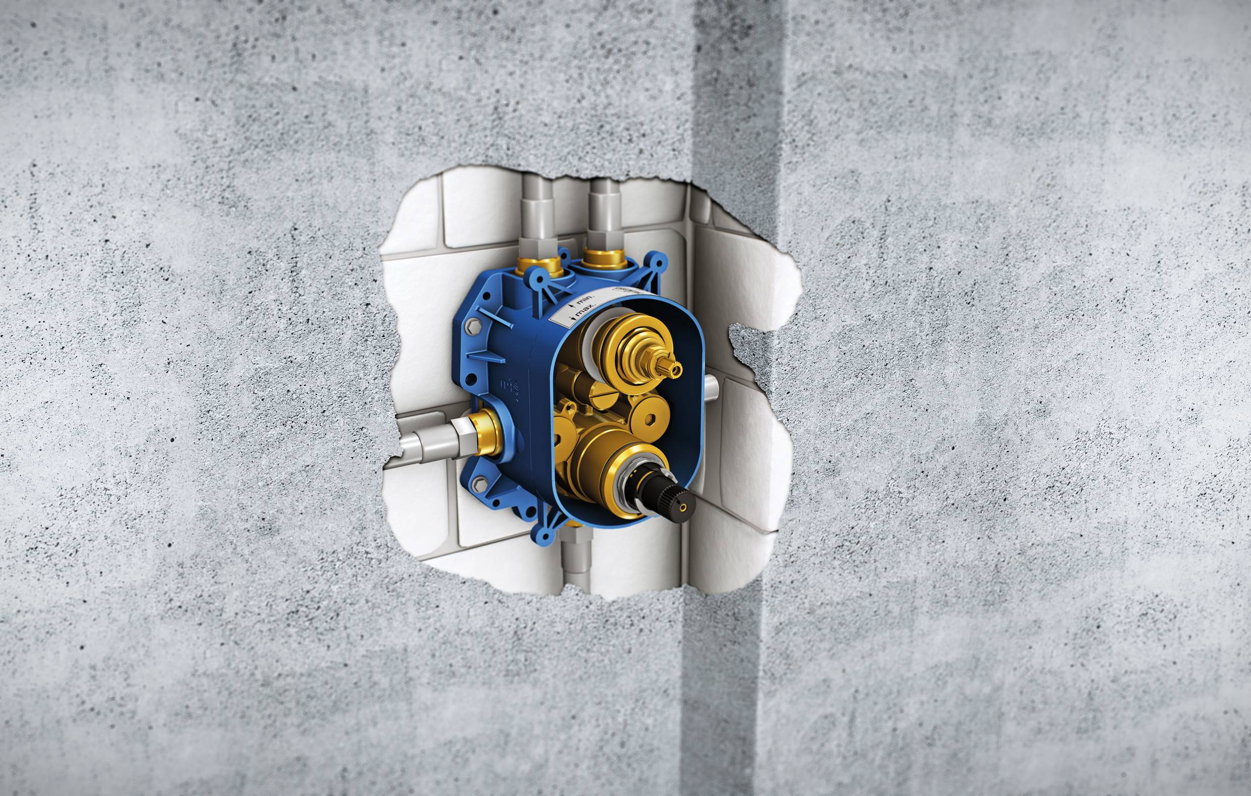 Встраиваемая часть центрального термостатического смесителя GROHE Rapido T, хром (35500000) - Вид №3