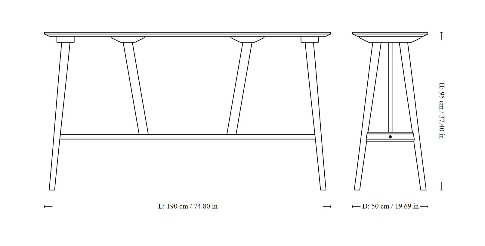 Высокий прямоугольный стол из массива дерева &Tradition In Between ARCH-00120755 - Вид №35