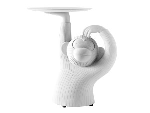 Бетонный круглый низкий журнальный столик