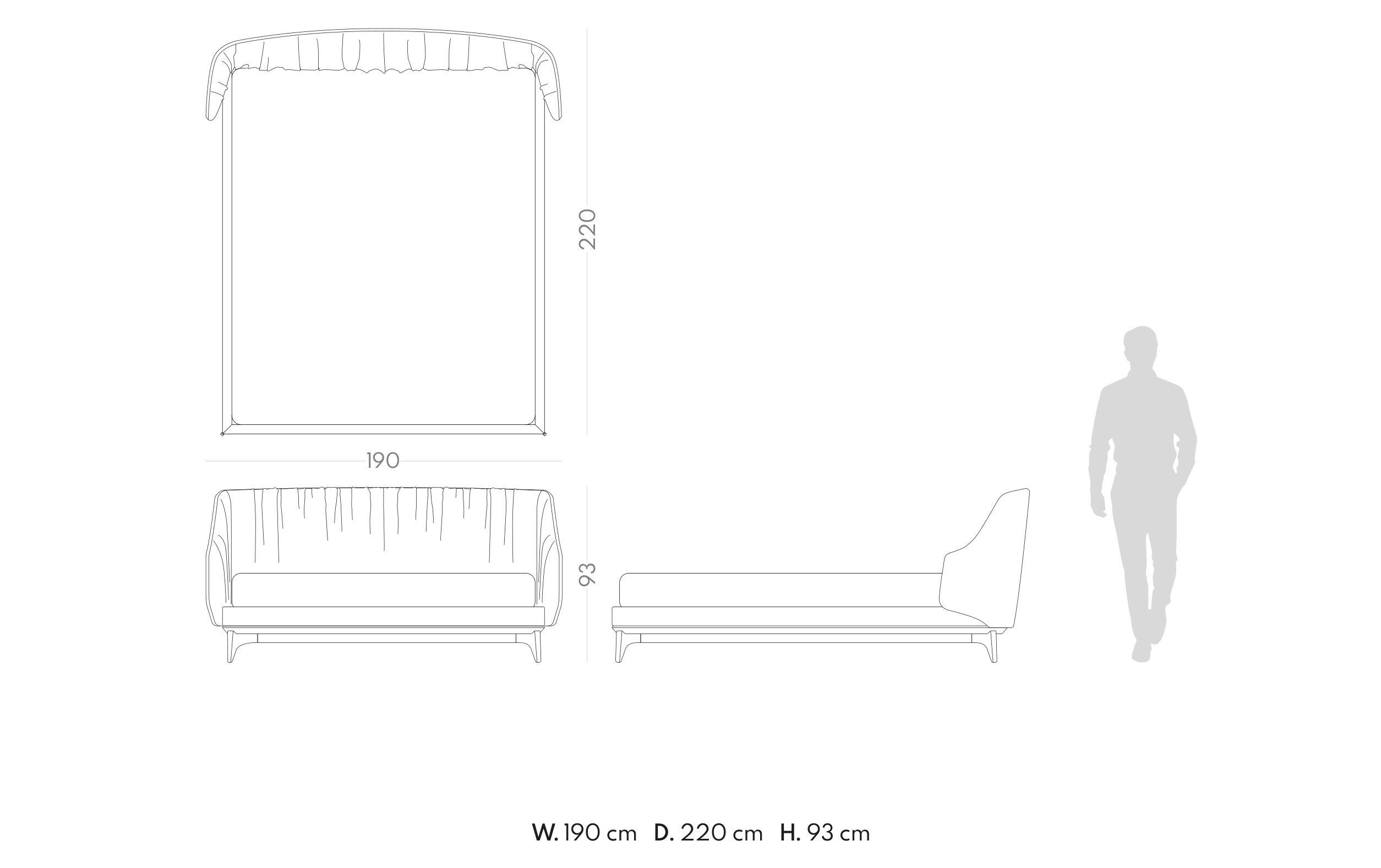 Деревянная двуспальная кровать с мягким изголовьем PRADDY Natur ARCH-00006919 - Вид №3