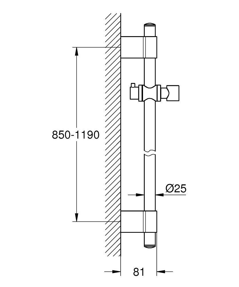 27136001 Душевая штанга Grohe Rainshower хром - Вид №1