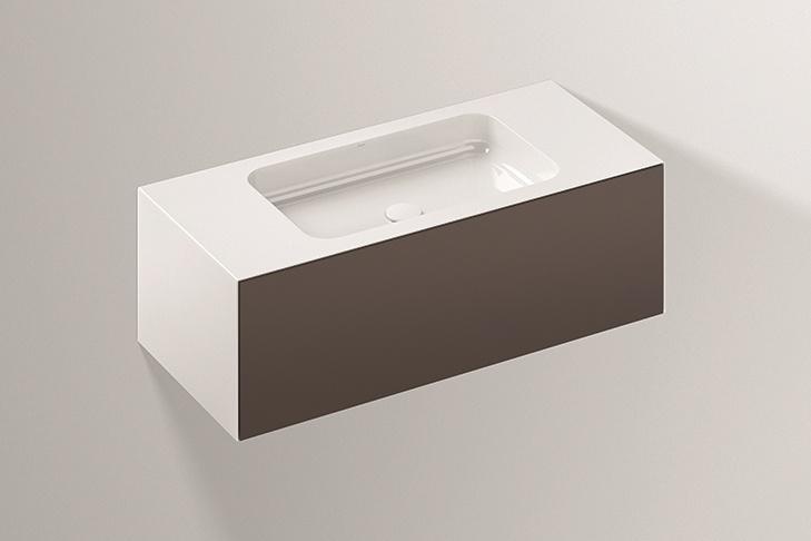 5156513000 Умывальник с тумбой, wp.folio4, белая, proshield, лакированная, шелковисто-матовый блеск, затененная земля Alape серия FO (Folio) 