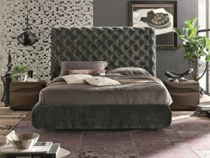 Gruppo Tomasella Двуспальная кровать из ткани с высоким изголовьем  H143