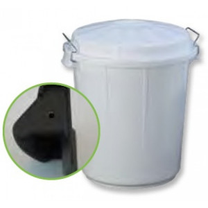 132651 DENOX Контейнер пластиковый с крышкой с зажимом на крышку с ручками 70 л. Белый
