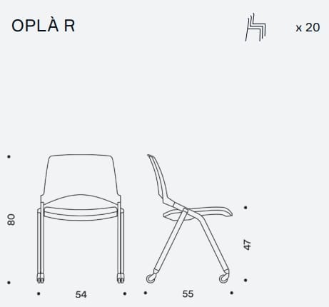 Складной стул для конференций из полипропилена с колесами IBEBI Oplà ARCH-00134149 - Вид №3
