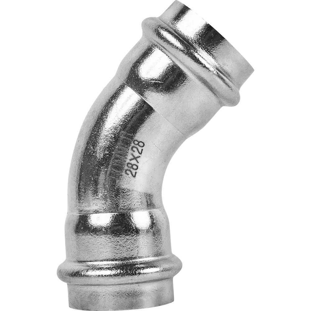 Угол Rommer 28 мм 45 градусов ВПр-ВПр нержавеющая сталь STLM-2010751 - Вид №2