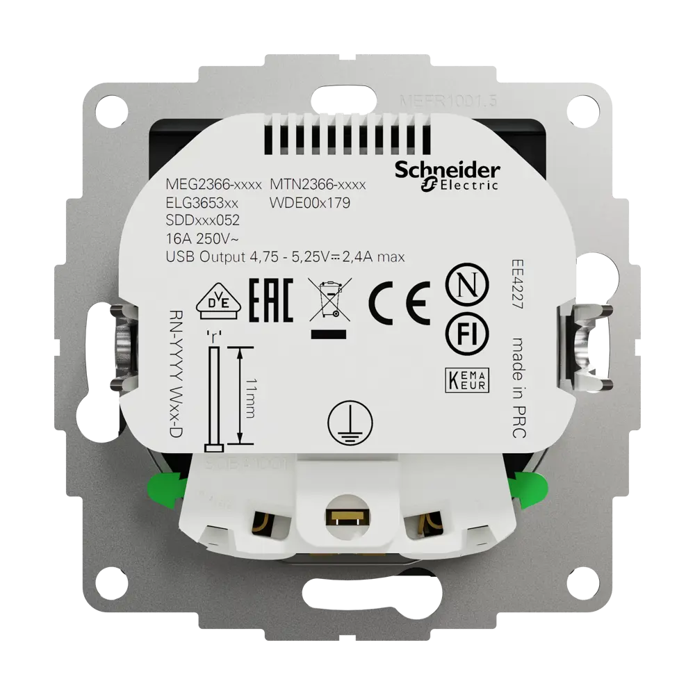 Розетка встраиваемая Systeme Electric Sedna Design с заземлением разъем USB, цвет антрацит STLM-2032555 - Вид №2
