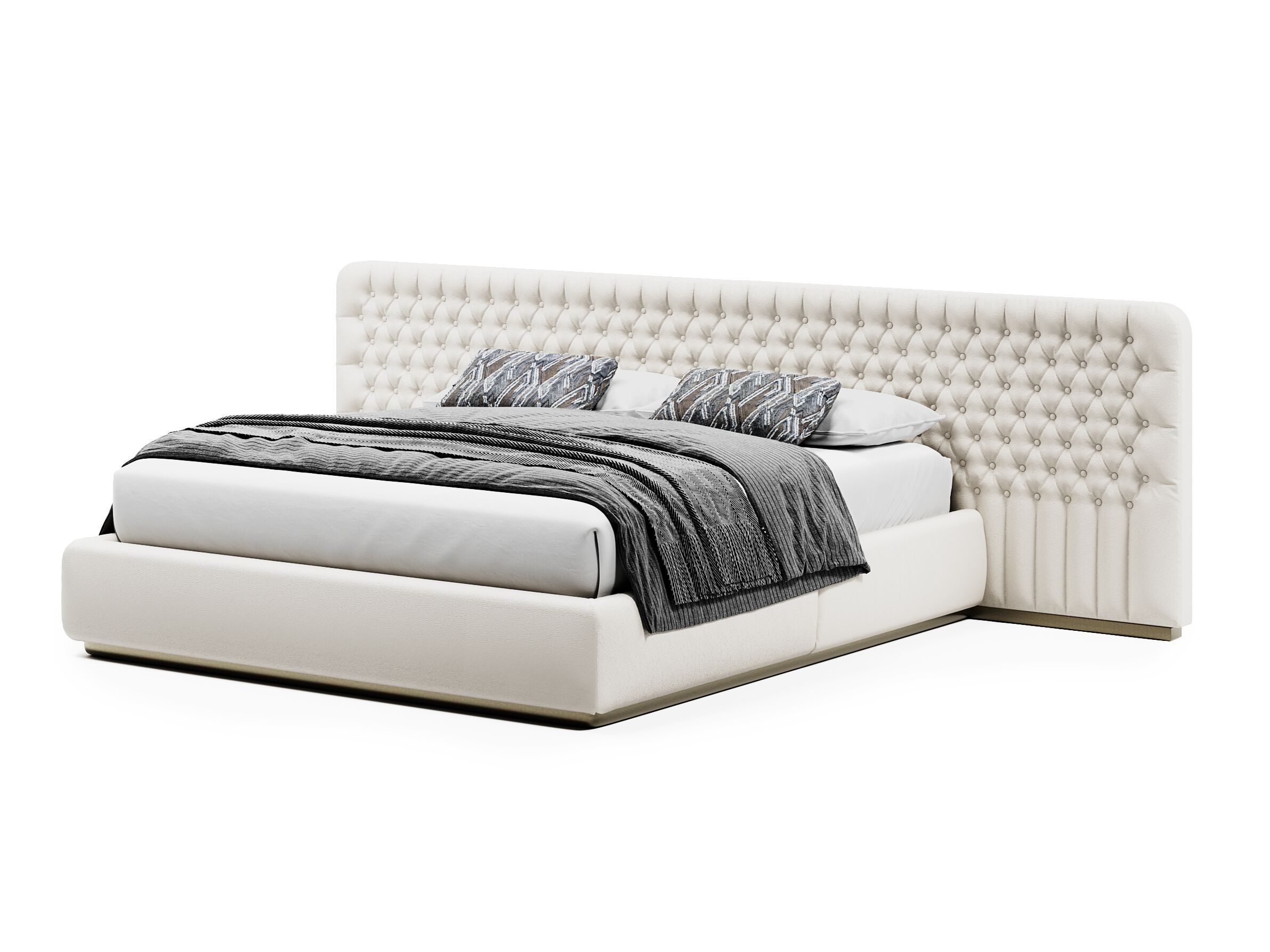 Кожаная двуспальная кровать с капитонным изголовьем Capital Collection OPERA ARCH-00138329