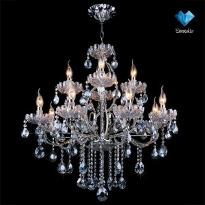 Подвесная люстра Eurosvet 3015/12 хром/лазурный хрусталь Strotskis EUROSVET ДИЗАЙНЕРСКИЕ 274540 Хром