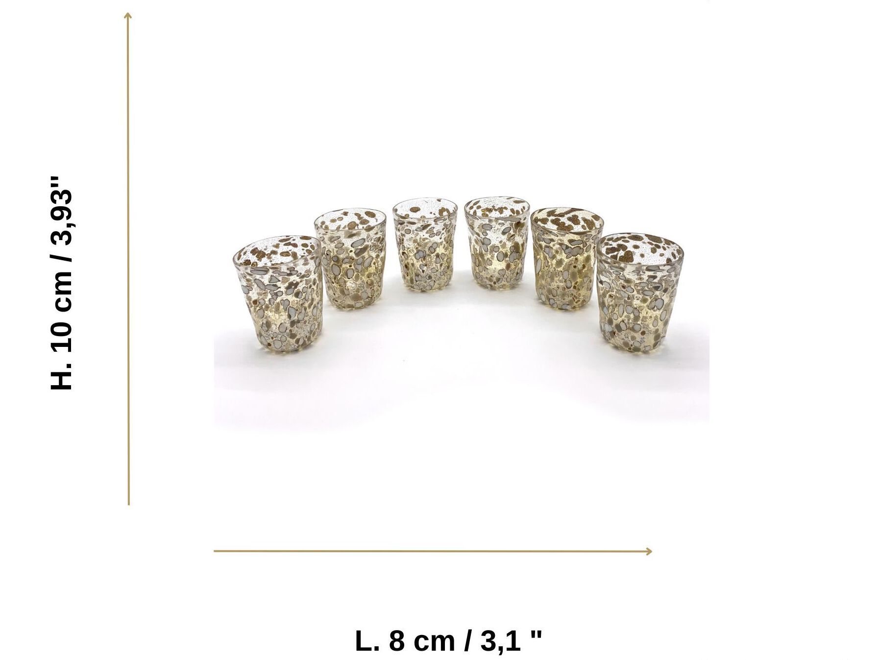 Набор из шести стаканов из муранского стекла ручной работы YourMurano готы ARCH-00001660 - Вид №4