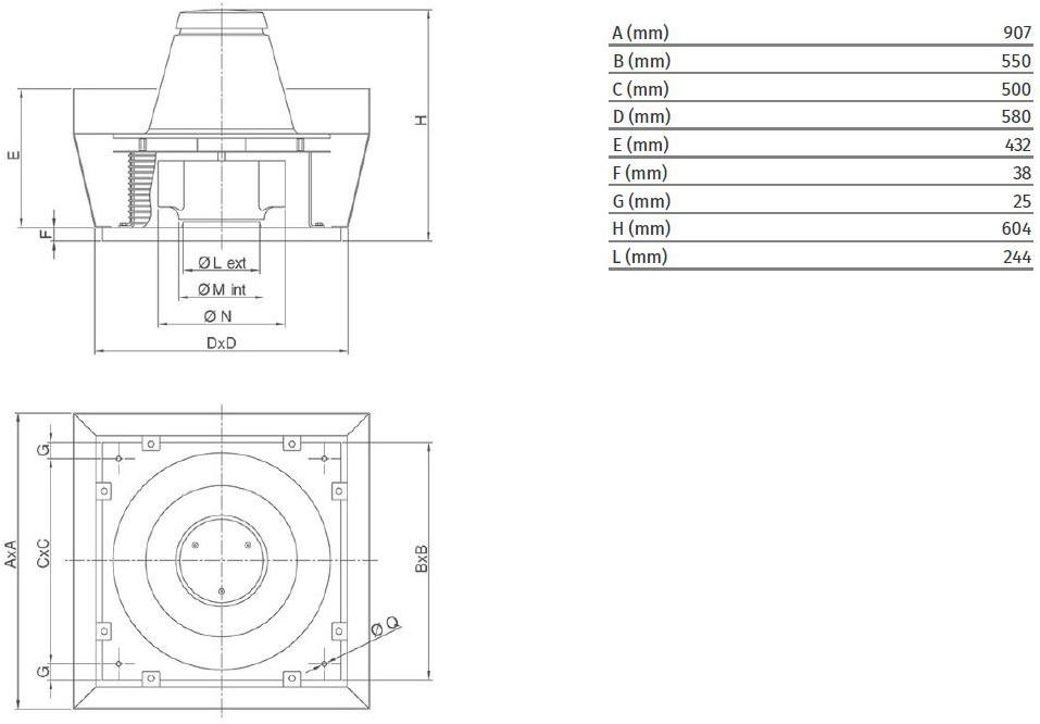 Vortice Центробежный крышный вентилятор с вертикальной разгрузкой Torrette tr-e-v 15185 - Вид №1