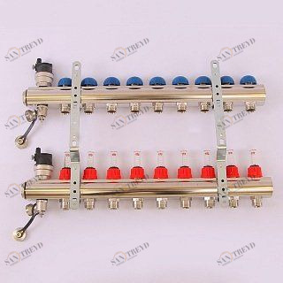 Коллектор 1"xМ 24 х19 9 выходов EMMETI TOPWAY с расходомерами и вентилями 1298194