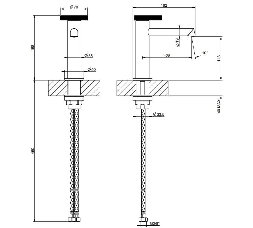 Смеситель для раковины из латуни без слива Gessi кольцо ARCH-00117374 - Вид №2
